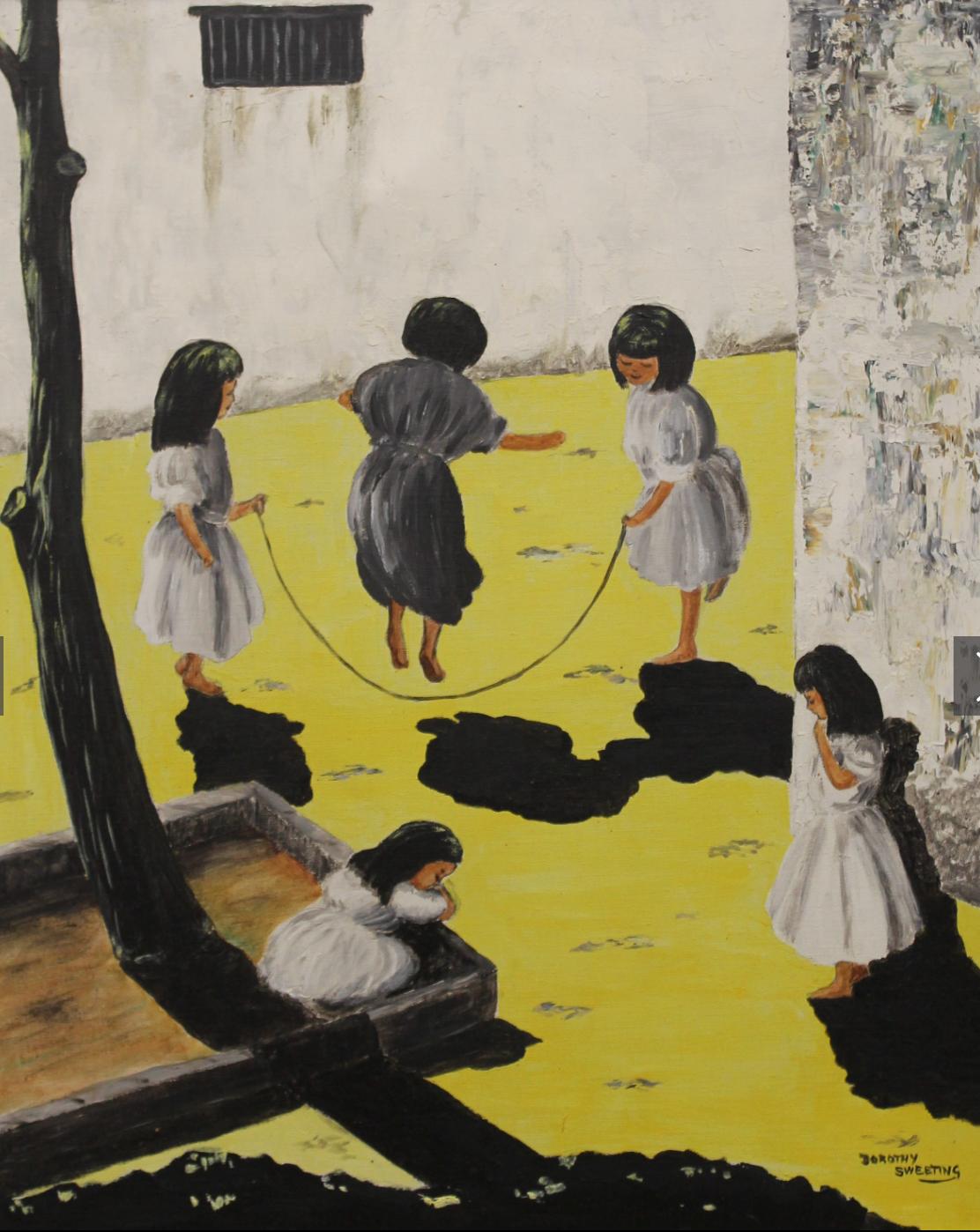 Dorothy Sweeting - 2 x paintings - Children Playing in the Street, 2000
