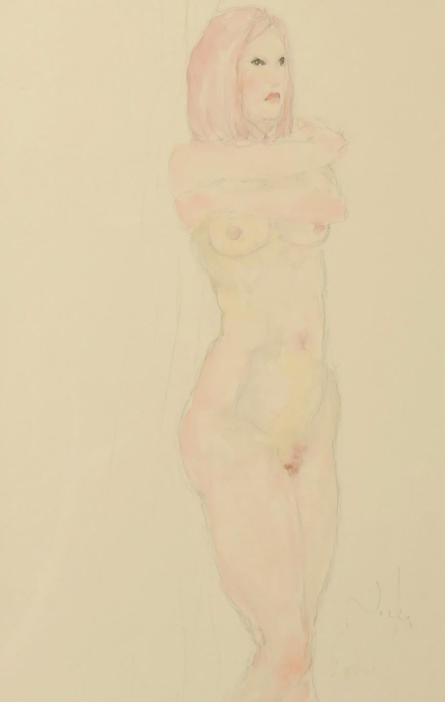 Kanwaldeep Singh Kang - Signed Original Female Watercolour