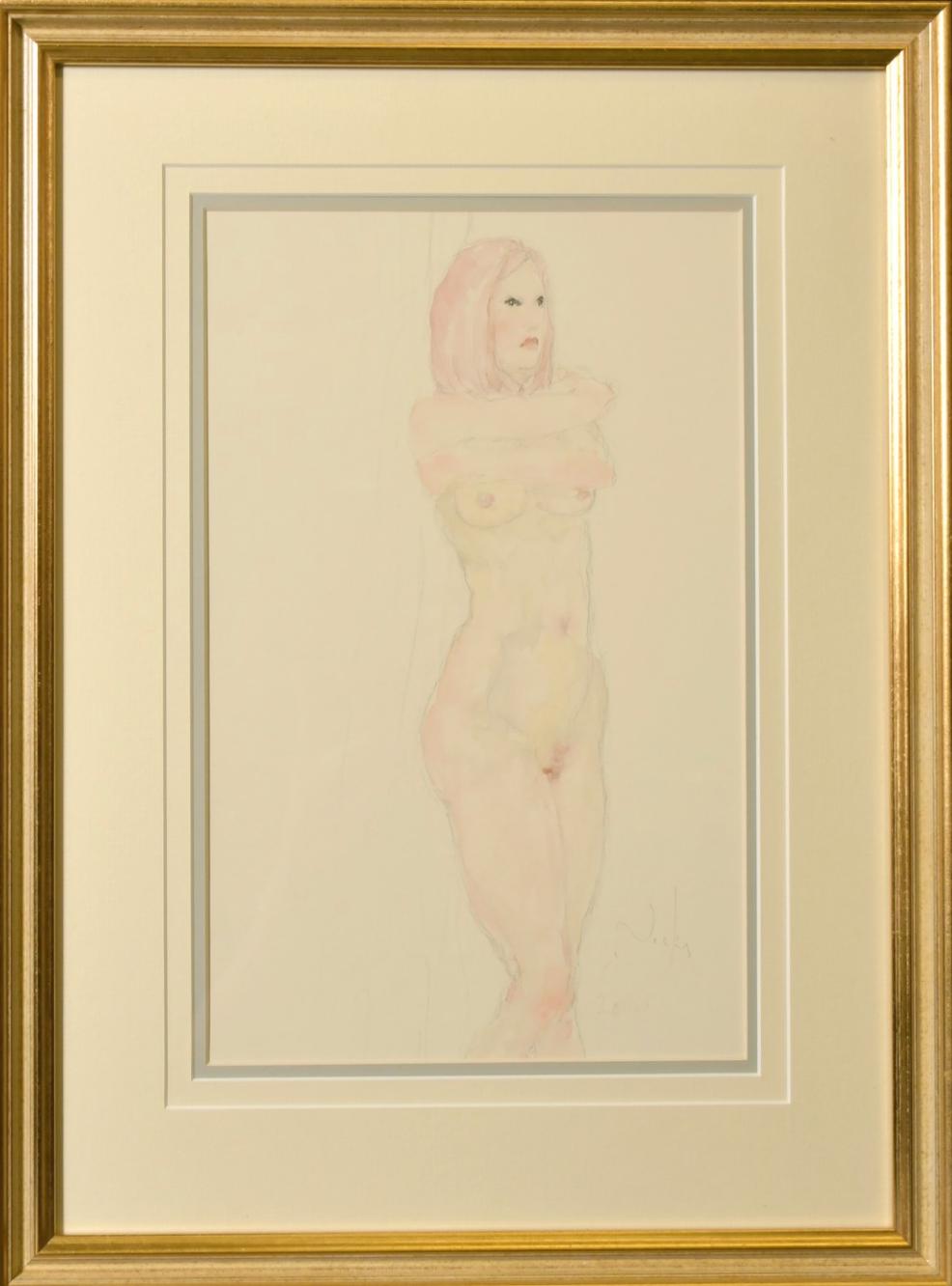 Kanwaldeep Singh Kang - Signed Original Female Watercolour