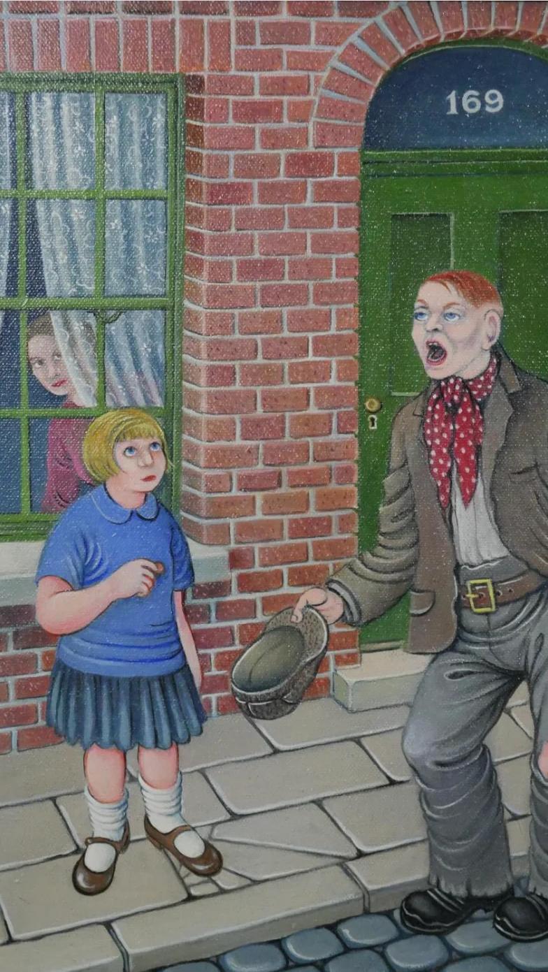 Gertrude Halsband - Street Singer - Original oil
