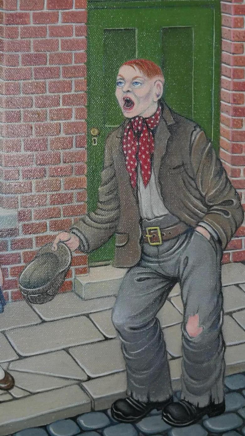 Gertrude Halsband - Street Singer - Original oil