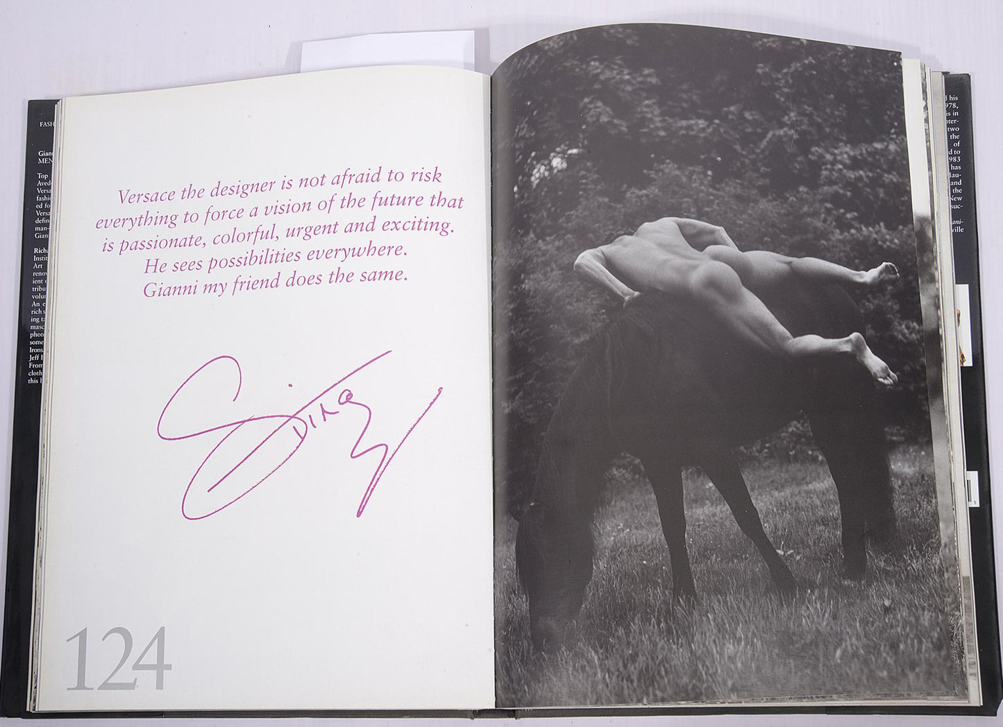 Gianni Versace: A signed copy of 'Men Without Ties'