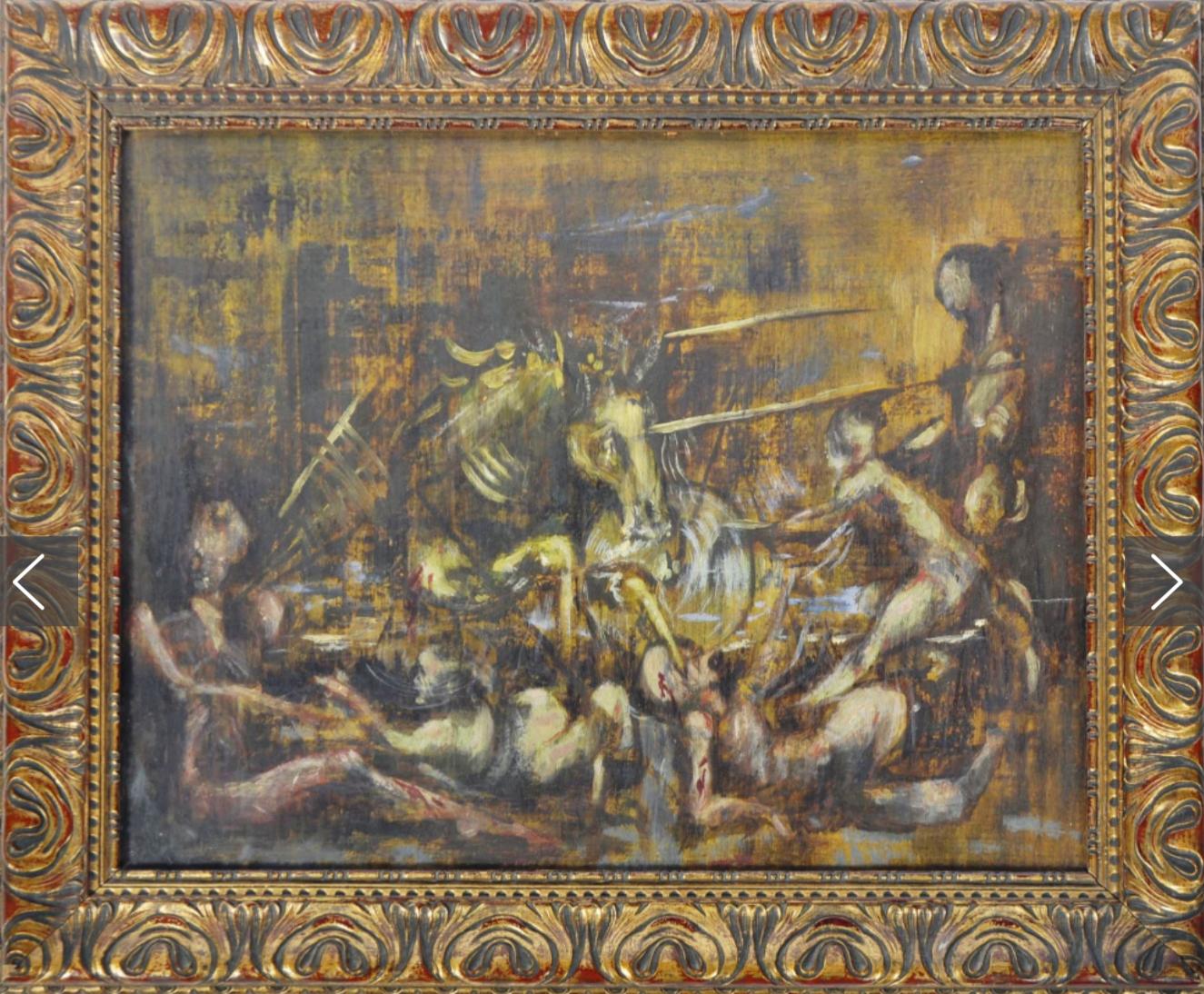 Battle war scene painting