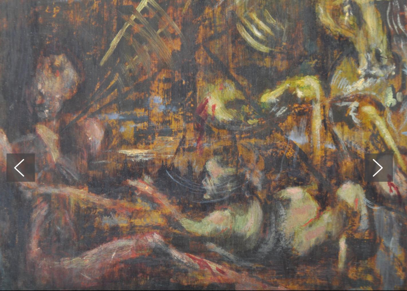 Battle war scene painting