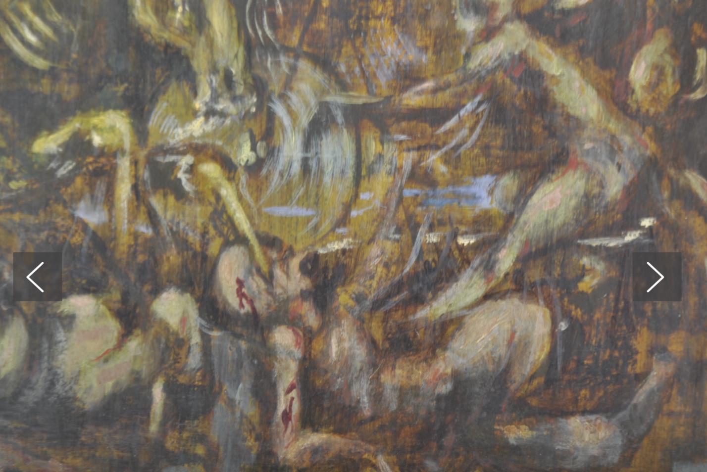 Battle war scene painting