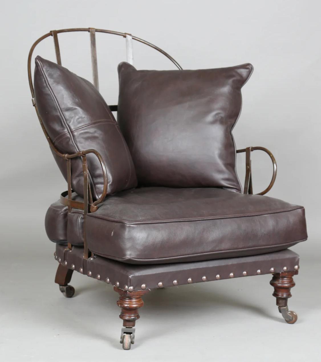 Iron frame armchair