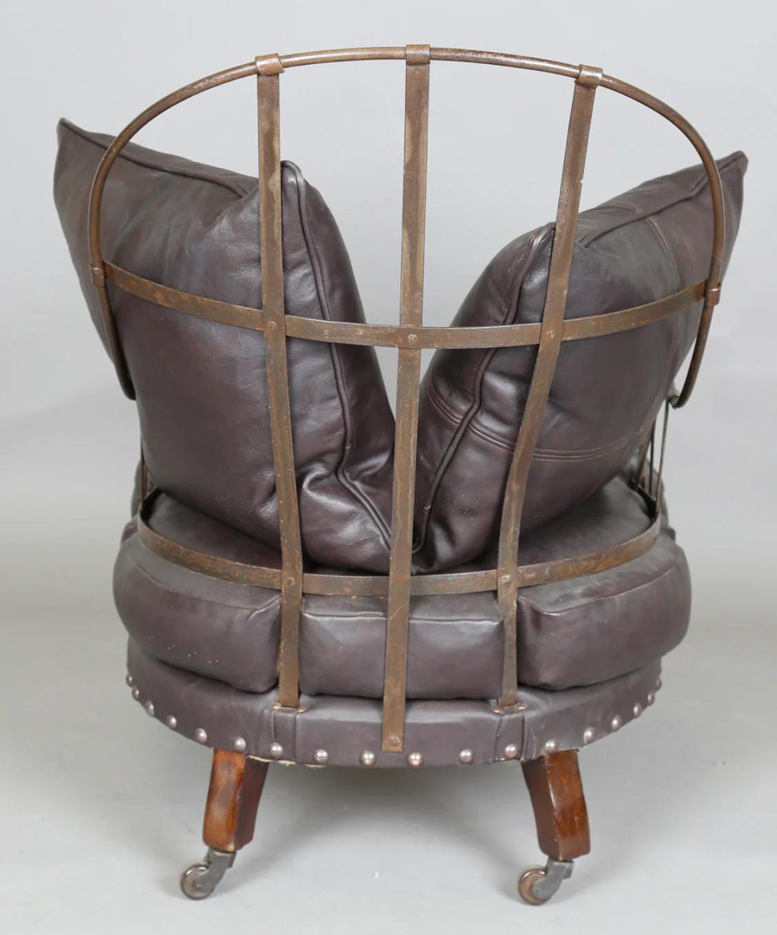 Iron frame armchair
