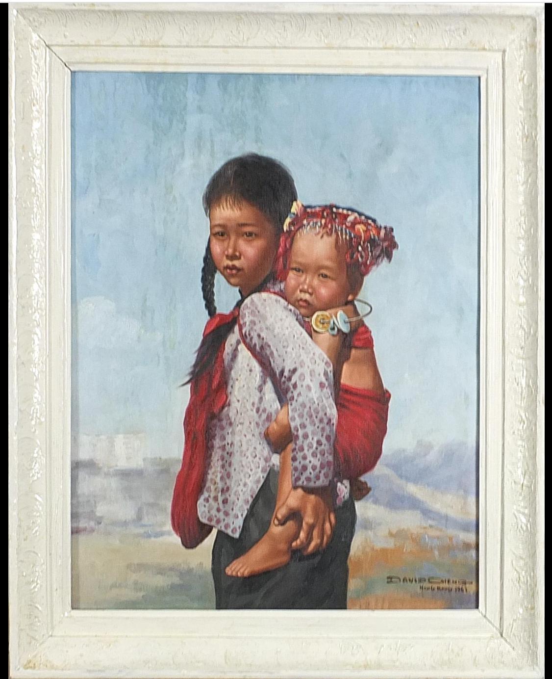 David Cheng 1963 - Portrait of two Asian girls