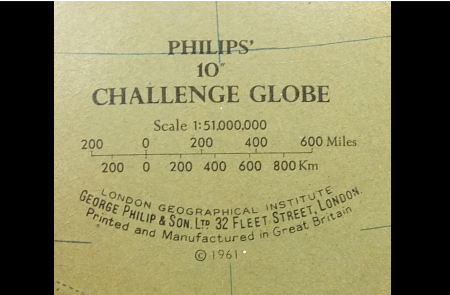 Vintage Philips ten inch table globe