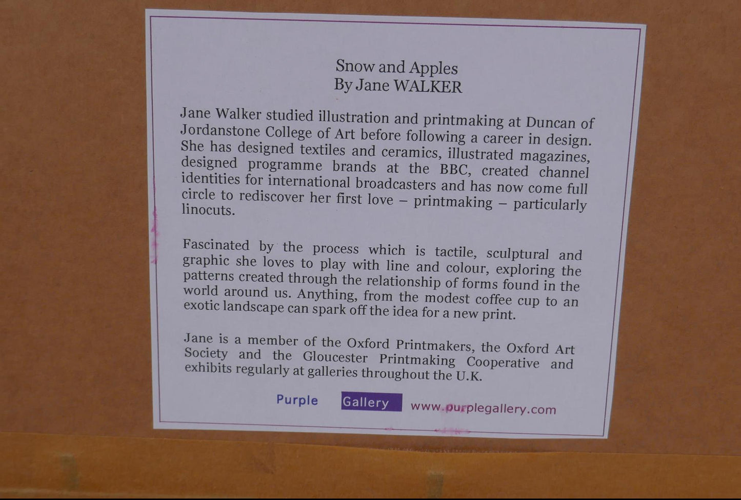 Jane Walker - Snow & Apples