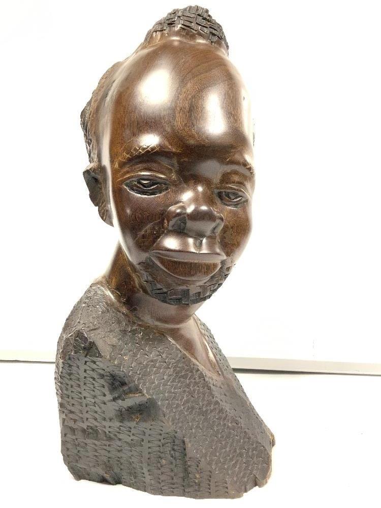 African carved bust