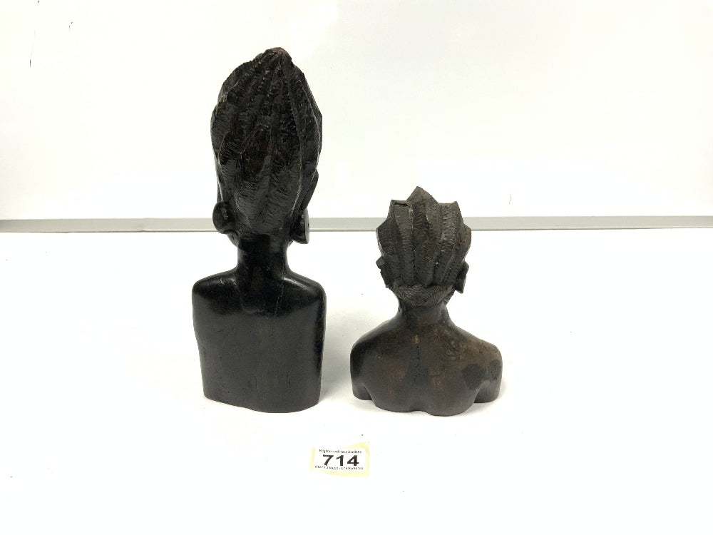 Hardwood busts of females