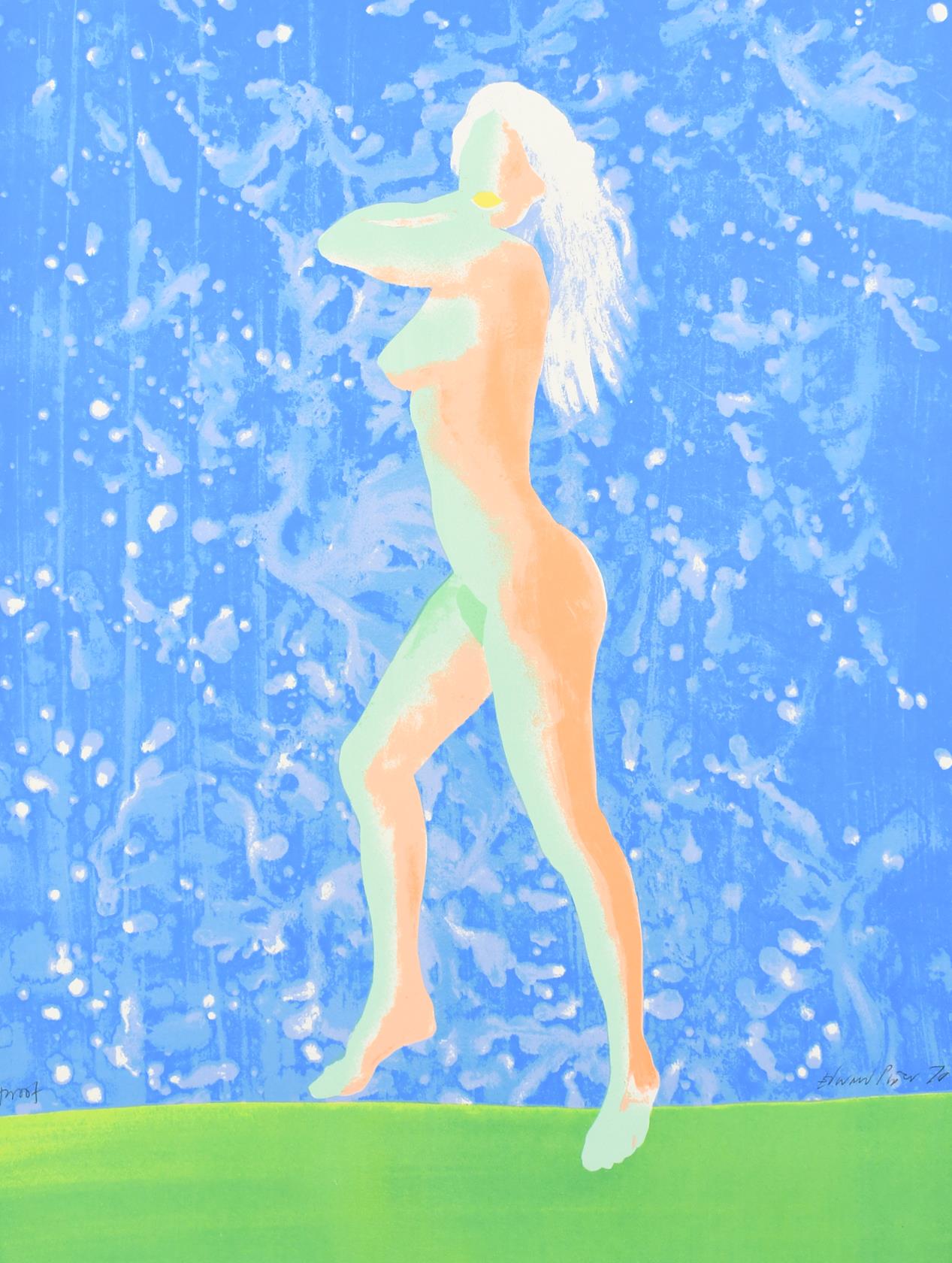 Edward Piper - Orange and Green with Blue Splatter