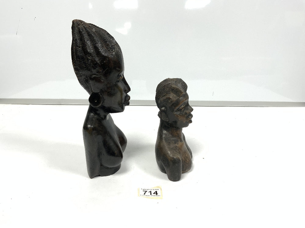 Hardwood busts of females
