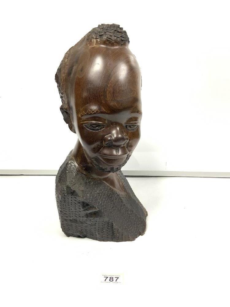 African carved bust