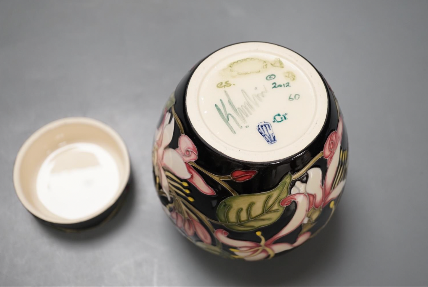A Moorcroft 'Karzai Honeysuckle' Jar and cover