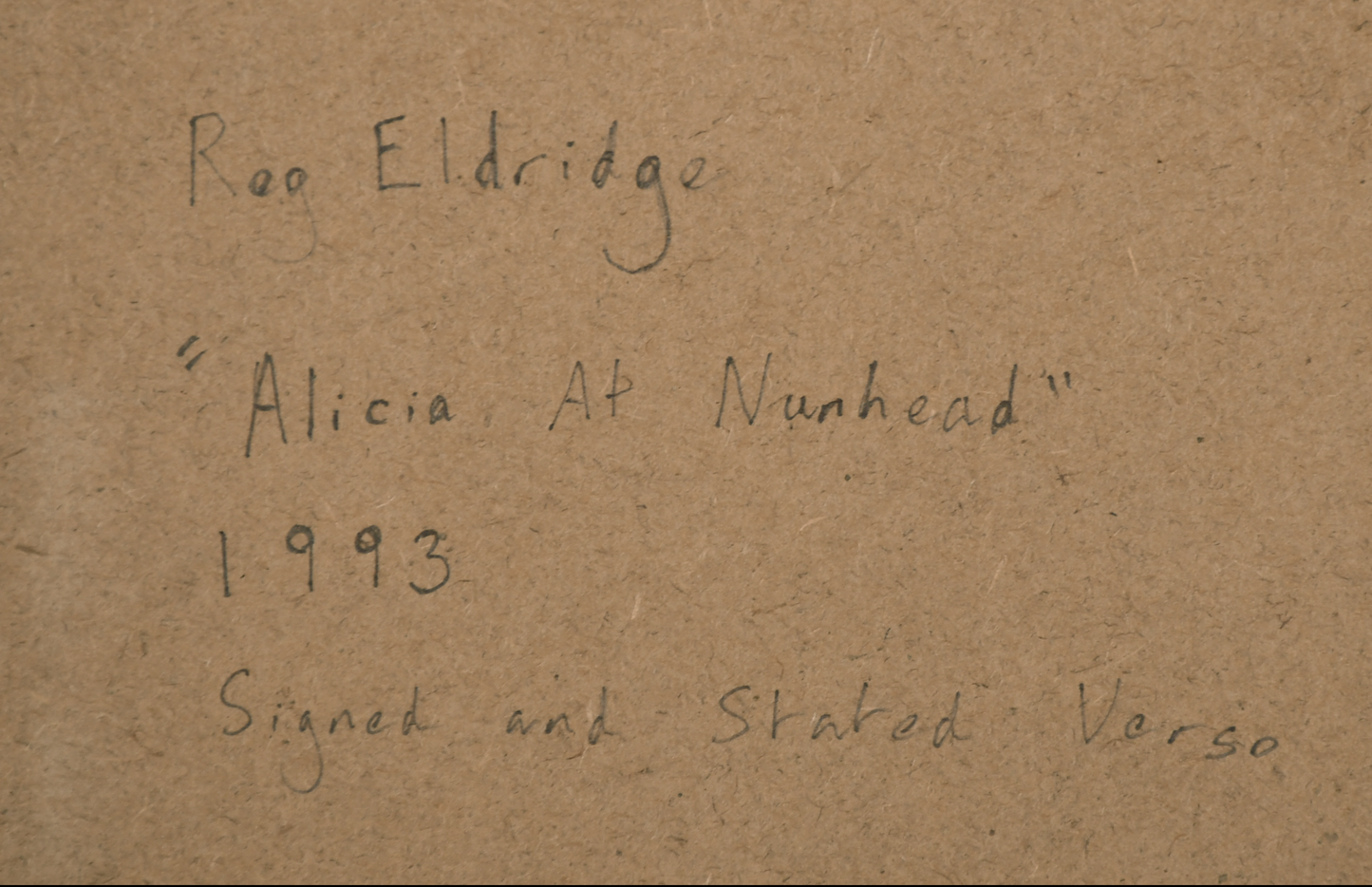 Reg Eldridge - Alicia at Nunhead