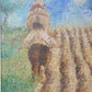 Pointillism style - Man ploughing a field