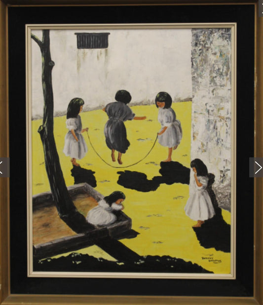 Dorothy Sweeting - 2 x paintings - Children Playing in the Street, 2000