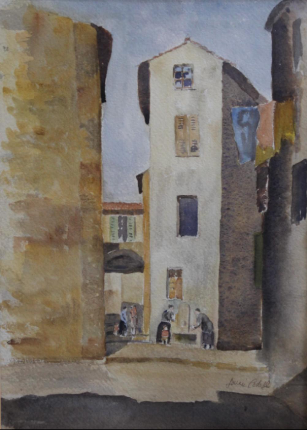 Original Watercolour - Continental Street Scene