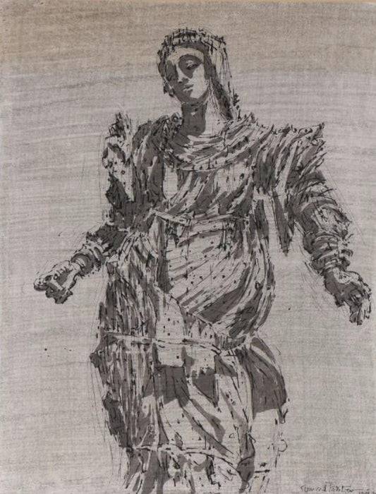 Arthur Sigmund Pollitzer - Statue pen and wash.