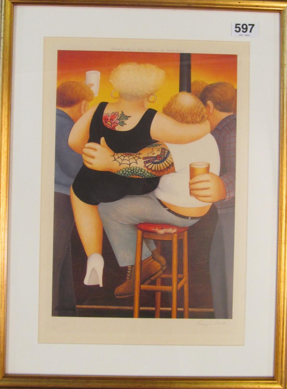 Beryl Cook - Two on a stool