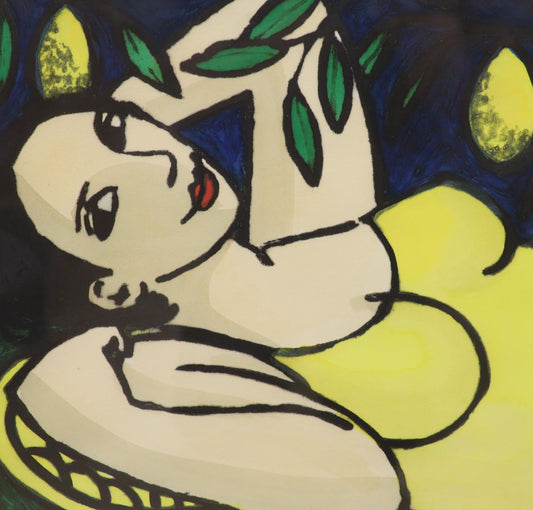 Anita Klein - Reclining woman and lemons