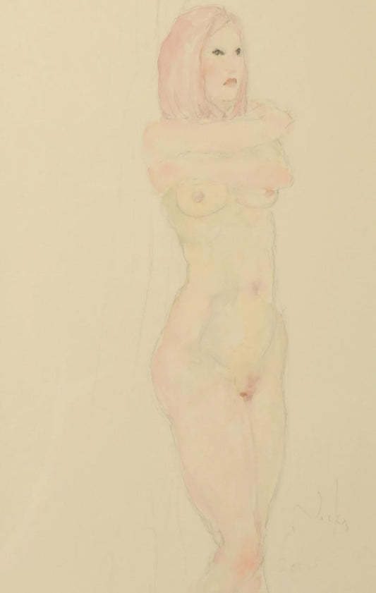 Kanwaldeep Singh Kang - Signed Original Female Watercolour