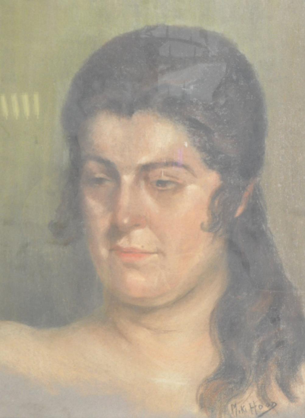 Barbara Mary "Miki" Hood. Watercolour portrait.