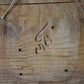 Man in a boat, vintage carved pine wood relief