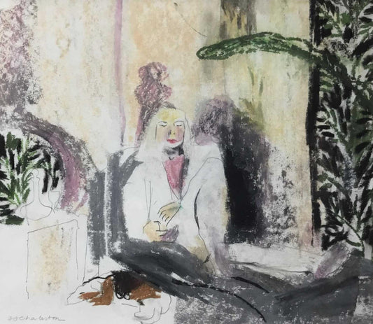 Jessica Jane Charleston - Woman and Dog with their eyes closed