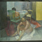 Three female figures in an interior