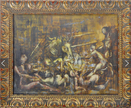 Battle war scene painting