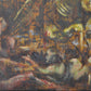 Battle war scene painting
