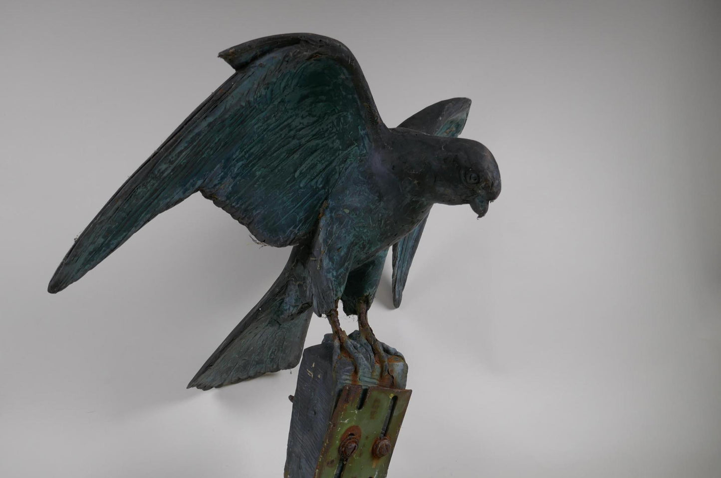 Bronzed model of a kestrel