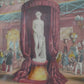Hand coloured engraving of classical marble statues
