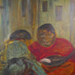 Two figures in a city scape