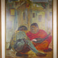 Two figures in a city scape