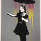 After Banksy - Umbrella and coloured rain