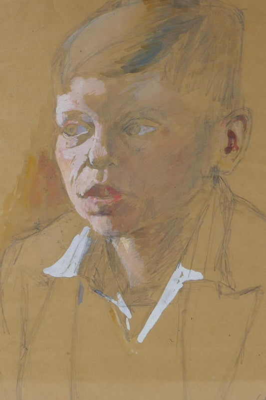 R.O. Dunlop - A head and shoulder portrait of a boy