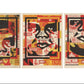 Shepard Fairey - Obey 3-face collage, triptych