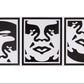 Shepard Fairey - Obey 3-face Black & White, triptych