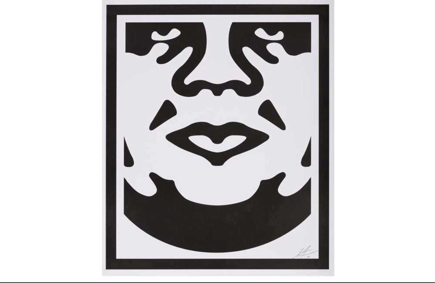 Shepard Fairey - Obey 3-face Black & White, triptych