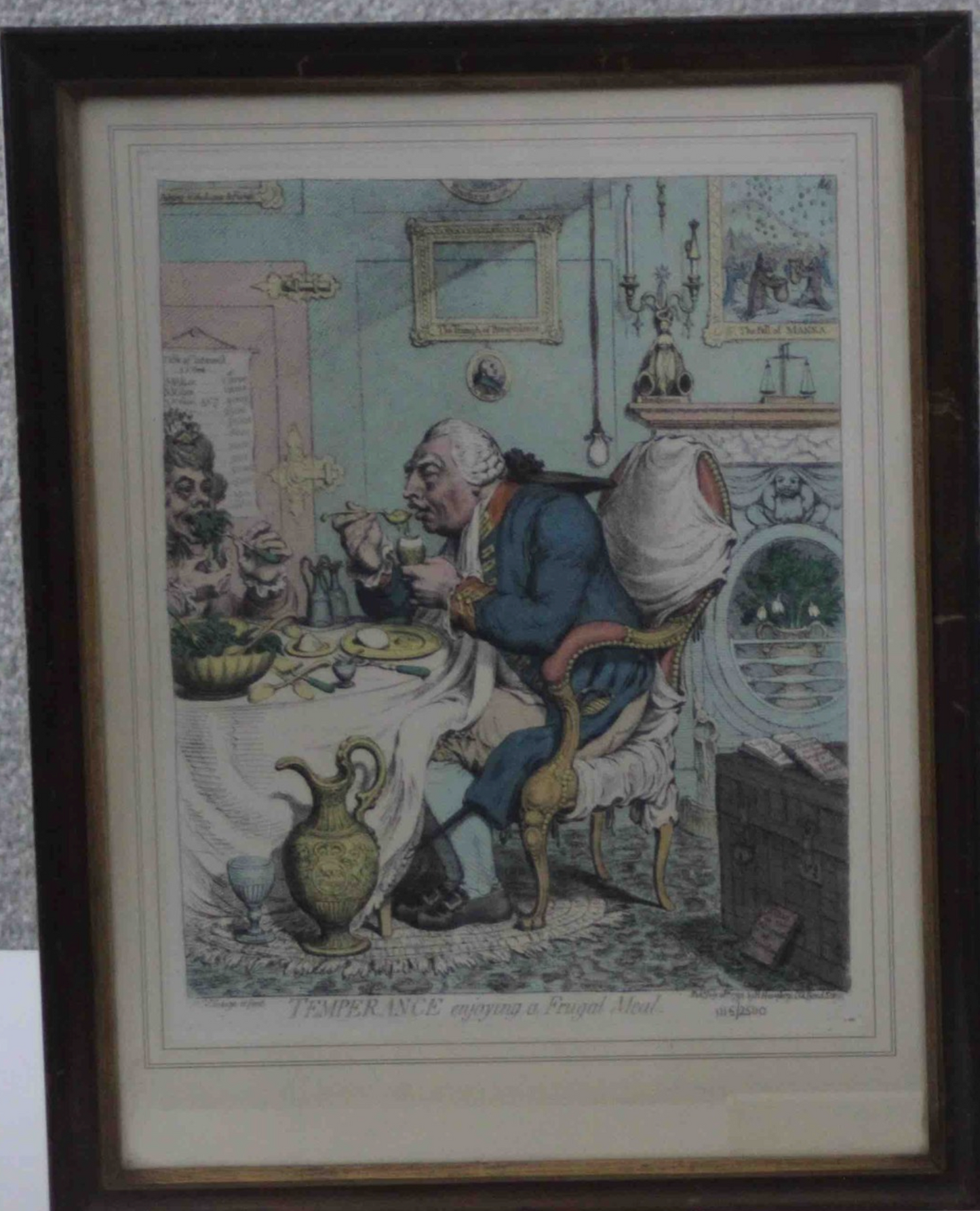 After Gillray - Temperance Enjoying A Frugal Meal