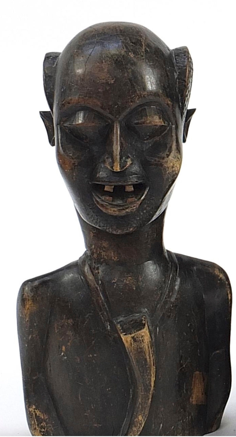 Tribal interest carved hardwood bust