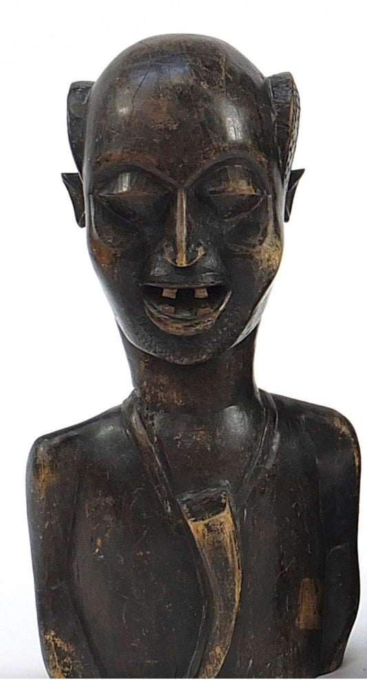Tribal interest carved hardwood bust