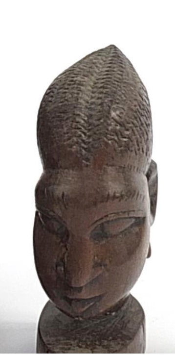 Tribal interest carved hardwood bust