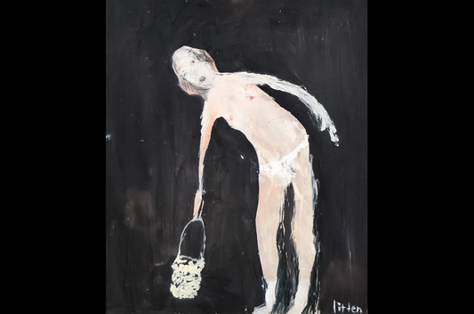 Andrew Litten - Standing nude with basket