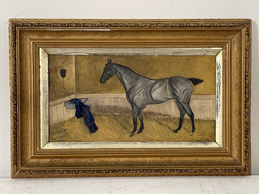 Collender Goldsmith - A grey horse in a stable
