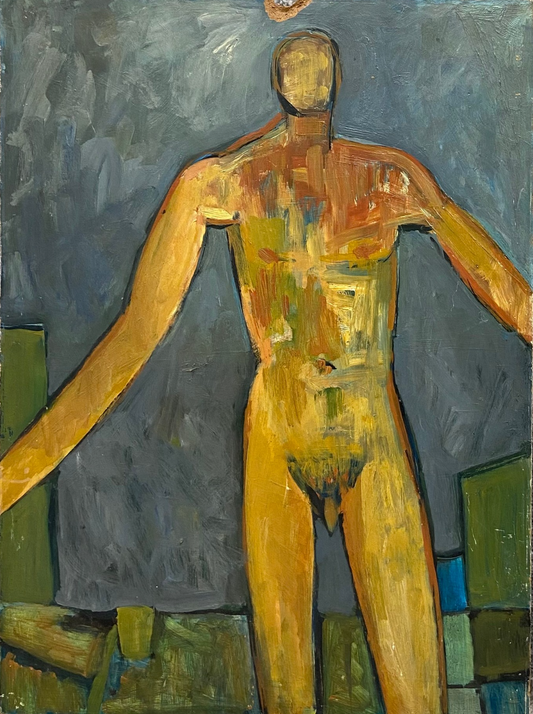 An abstract figural oil painting